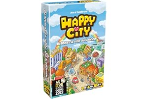 Asmodee - Happy City - Jeu de Société de Construction Urbaine pour Enfants Dès 10 Ans - Créez Votre Ville - Lauréat As d'or 2022-2 À 5 Joueurs - 30 Min - Version Française