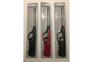 EQUILIBRE ET AVENTURE Lot de deux Allume gaz Briquet avec embout métal rigide rechargeable hyper pratique : cuisinière, barbecue, bougies,...