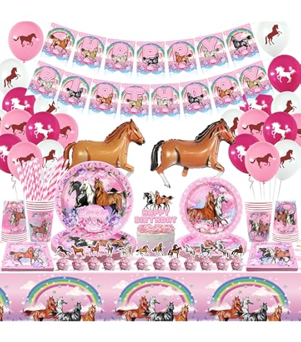 Bomboniere Festa A Tema Cavallo - 113 Pezzi Con Portachiavi, Braccialetti, Adesivi E Sacchetti - Foto 3