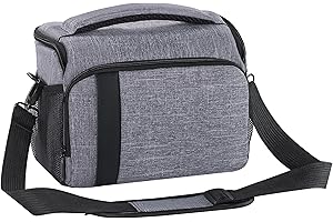 ATHEM Camera Bag, DSLR SLR Cases Camera Bag, Camera Bags for DSLR and Lenses, Waterproof Portable Anti-Shock Digital Camera Case for Canon, Nikon, Sony, Fuji, with Waterproof Cover (Grey)