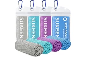 Sukeen [4 Pack Cooling Towel (40"x12"),Ice Towel,Soft Breathable Chilly Towel,Microfiber Towel for Yoga,Sport,Running,Gym,Workout,Camping,Fitness,Workout & More Activities