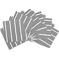Encasa XO Cotton Cloth Napkins Set of 6 | Roma Grey Stripes | 43x43 cm | Dining Table Napkins | Machine Washable & Reusable