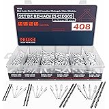 Presch set de remaches ciegos con 408 piezas inc. brocas de HSS - Juego de 400 remaches de aluminio/acero 2,4 mm, 3,2 mm, 4,0