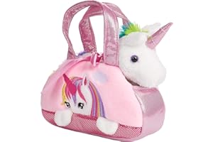 Brubaker tęczowy pluszowy jednorożec w torebce - 20 cm - pluszowe zwierzątko w torbie - pluszowe zwierzątko przytulane - różowe