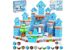 Goody King Blocchi di costruzione magnetici con 100pcs Cubi magnetici Costruire il tuo ghiaccio e il mondo della neve congelati giocattoli da 4 anni ragazzo e Magnetic Building Blocks