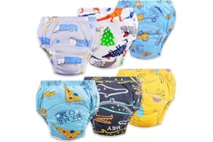 Heekcaa Potty Training Pants for Boys,6 packs Toddler Training Pants Baby Training Pants Cotton,Potty Training Underwear Reusable