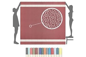 FLORA FURORA Ręcznik Plażowy, bawełna 200x200 cm duży | Fouta Ręcznik & Koc: kompaktowy, długi lekki cienki | koc piknikowy, hammam ręcznik sauna ręcznik, panie mężczyźni