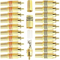RUNCCI-YUN RCA-connector gesoldeerd gouden audio video kabel connector
