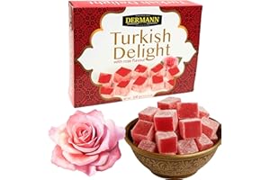 ‎BODESA VALORE Premium-Qualität Turkish Delight - Lokum mit Rosenaroma – 100g – Zart & aromatisch – Ohne Palmöl & Glukosesirup –Türkische Süssigkeiten, Traditionelle Süßigkeit aus der Türkei