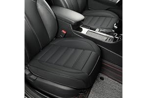 Vankerful 2 Pack Leather Front Car Seat Covers,Bottom Seat Covers for Cars,Driver Car Seat Cushion Cover for Most Vehicles,Sedan,Truck,SUV(Black)