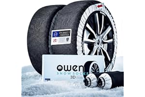 ‎OWEN OWEN Schneeketten Textil XS-XXL | EN 16662-1 zertifiziert | EU-zugelassen | Felgenschonend | 3D-Gewebe | Geeignet für ABS/ESP | 2er Set Schneesocken (L)