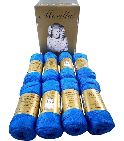 8 Gomitoli Di Cotone Egiziano Mercerizzato Ne 5/2, Colore Senape 34, 100% Cotone Perlé Per Uncinetto E Maglia, Prodotto In Spagna