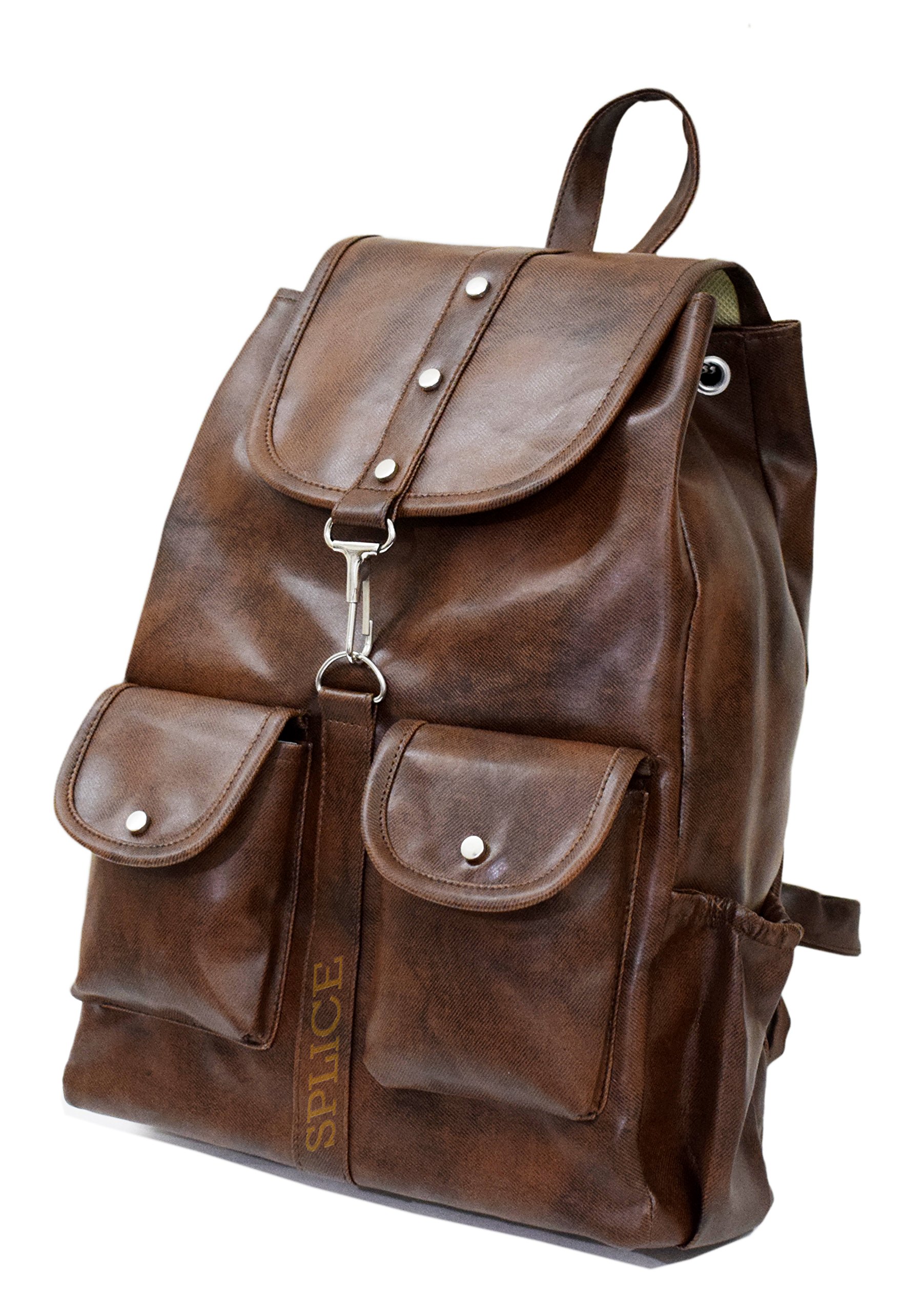 splice pu leather backpack