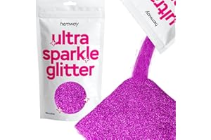Colores Hemway (rosado fucsia) MICROFINE Prima Multi Purpose Glitter 1/256" .004" 0,1mm 100 micras polvo/polvo 100g únicos para su uso con artesanía del vidrio de vino del arte DIY