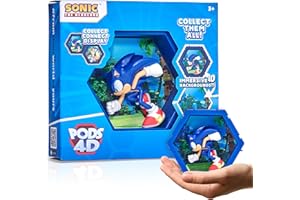 WOW! PODS PODS 4D Sonic | Figura a testa di bobina collegabile unica che esplode dal loro mondo al tuo | Espositore da parete o mensola | Giocattoli e regali sonici | Serie 1 n. 479