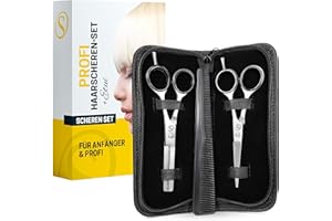 SCHMIEDWERK Haarscheren-Set | Friseurschere - scharfer & präziser Schnitt | Perfekter Haarschnitt für Damen & Herren | Profi Haarschneideschere mit Etui (Scheren-Set)