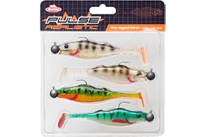 Berkley Pulse Realistic Perch Prerigged Softbait Shad con testa di jig – Forma ultra realistica e azione per la pesca predatori – luccio, lucioperca, pesce persico