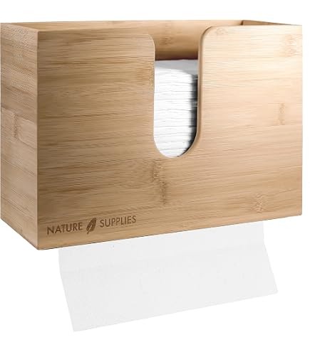 Bambus-Papierhandtuchspender – Wandmontage, Mit Deckel, 30,5x12x14 Cm, Weiß, Für Küche & Bad