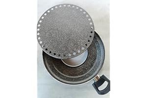 LA CASA DI EVA GRILL - PADELLA 2 MANICI Made in Italy, 32 cm. Cottura salutare grazie al sistema che permette di cuocere e scolare i grassi tramite i fori, nell'acqua sottostante. Antiaderente rinforzato.