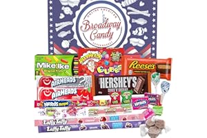Broadway Candy American Sweets Gift Box - Sweet Box Chocolate Hamper for Kids & Adults - American Candies for Birthday, Christmas, Thanksgiving, Halloween - Heavenly Sweets Selection