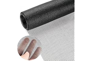 Fliegennetz Meterware 120 x 250 cm,Fiberglas Fliegengitter Fenster Mesh Gewebe Schneidbar Ersatznetz,DIY Insektenschutz Gaze Fenster, für Fenster, Dachfenster, Terrassentür (Schwarz)