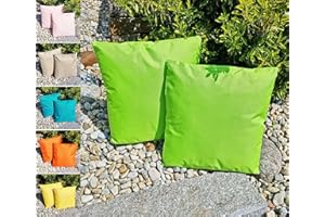 ‎JACK JACK 1x 45x45cm Outdoor Lounge Kissen Dekokissen inkl. Füllung Wasserabweisend Sitzkissen Garten Stuhl Lotus Effekt, Farbe:Grün