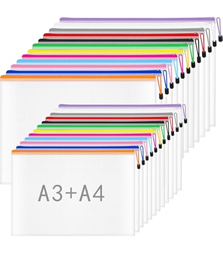 Tiger A3 Plastic Document Stud Wallets - Secure Filing Folder With Stud