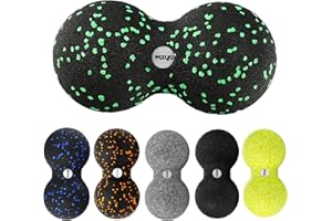 ‎FIZYO Fizyo Podwójna Piłka do Masażu Powięzi – Roller do Samodzielnego Masażu Pleców, Karku, Szyi, Kręgosłupa, Łagodzenie Bólu, Regeneracja Mięśni, Duoball Peanut (Zielona, 16x8 cm)