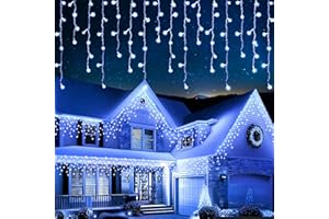 EcoNour Icicle Lights Outdoor Christmas Lights 1000 LED 35M Cool White Decorations String Fairy Lights with Timer for Xmas Garden & Party | Mains Powered Clear Cable