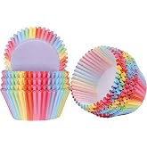 Cupcake Paper 200pcs Rainbow Cupcake Wrappers Baking Cup Muffin Cases Cake Liners Mold for Dessert Wedding Party