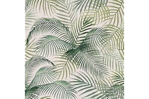 LZH-LP Papier peint autocollant, Motif jungle tropicale à peler et à coller, 44x300CM Papier peint avec feuilles vertes - Film vinyle amovible pour salon, chambre à coucher, cuisine, armoires murales