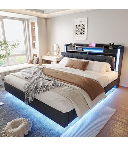 Canapé Lit 140x190 Cm Avec Led Et Charge Usb-c - Rembourré Lin, 2
