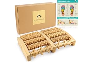 KENDAO Massaggiatore per Piedi in Legno 100% Ecologico e Naturale - Dispositivi per la Riflessologia Plantare, Allevia il Dolore, Rilassa e Riduce lo Stress - Massaggiatore Plantare