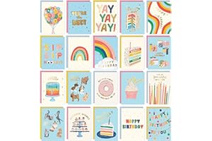 Central 23 Birthday Cards Bulk - 21 Pcs Happy Birthday Card Assortment Box With Envelopes And Cute Stickers - 105 x 148 mm Blank Greeting Cards For Men Women - Quirky Gifts For Him Her
