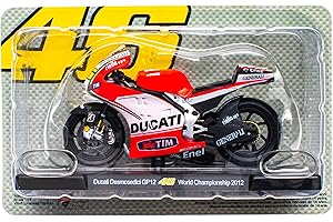 OPO 10 - Motorrad 1/18 von "The Doctor Valentino Rossi #46, Reproduktion kompatibel mit Ducati Desmosedici GP12 - World Championship 2012 - VR103
