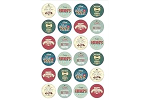 TOP THAT 24 Precut Vintage Happy Fathers Day Dad Daddy Edible Wafer Paper Cake Toppers Decorations