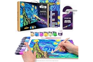 OKTO Art Kit | Arts & Crafts DIY Painting with Modeling Clay Kit for Painting Painting Kits for Adults for Home Decoration | Air Dry Clay for Adults | Arts and Crafts Gifts, Blue