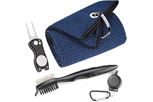 Mile High Life Toalla de Golf de Microfibra con Cepillo Limpiador/Herramienta Plegable