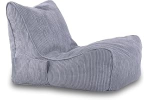 ‎ECOPUF Ecopuf Flavio - Sitzsack Cord Sessel Mit Füllung Chaiselongue - Indoor Beanbag aus Velvet - Sitzsäcke für relaxtes Sitzen & Liegen - Sitzsack Sessel mit Tasche und Griff - 80x50x60 cm