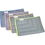 PITERA Set Da 4 Panni Microfibra ai Carboni Attivi 50x40cm ideali per Pulizia Casa Pulisci Vetri Panni Cattura Polvere Panno 