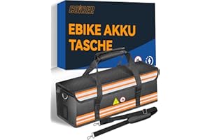 COICER Sac de protection ignifuge pour batterie de vélo électrique - Sac à documents Lipo anti-explosion - Grand accessoire de rangement de batterie (style bandoulière L)