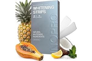 InoPro Kit de bandes blanchissantes pour dents naturelles, 14 traitements : blanchiment pour dents sensibles, sans peroxyde, bandes blanches qui n'endommagent pas l'émail, élimination des taches