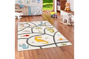 Pergamon Kinder Teppich Maui Kids Dino Straßenteppich Bunt in 5 Größen