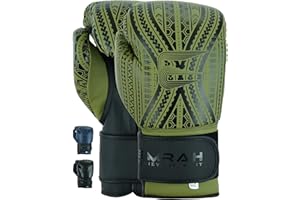 EMRAH Boxing Gloves Sparring X-Tribal Series Muay Thai, Matte Hide Leather, Kickboxing Training, Punching Focus, Double end Ball Punching Workout, Ventilated Palm Mens Womens