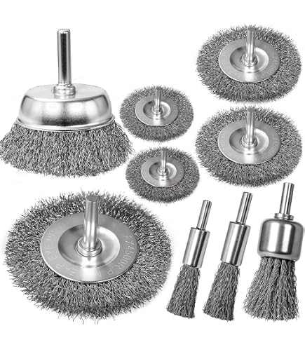 Produktbild von 10x Nylon-Drahtbürsten-Bits – 3mm Schaft, 52mm Länge, Für Rostentfernung & Polieren An Holz & Metall