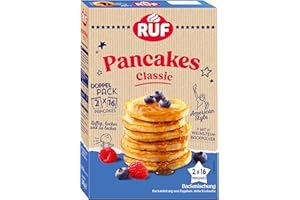 ‎RUF RUF Classic Pancakes, Backmischung für fluffige Pfannkuchen im American Style für ein echtes Genießer-Frühstück, 2 x 16 Pancakes, 540 g