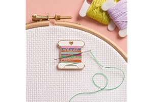 CATERPILLAR CROSS STITCH Needle Minder - Bobbin Design for Cross Stitch, Sewing, Embroidery and Needlework Craft Accessories, Enamel and Magnetic