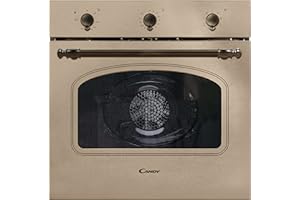 Candy Classic Forno Elettrico da Incasso Ventilato, 65 Litri, Classe A+, Funzione Pizza, 8 Programmi di Cottura con Funzione Cook Light, Design Rustico, 59,5 x 59,5 x 56,8 cm, Color Avena - FCC603NAV