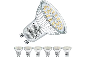 EACLL Żarówka GU10 LED 6 W 4000 K neutralna biel żarówka 745 lumenów może zastąpić halogen 60 W. AC 230 V bez światła stroboskopowego, kąt świecenia 120° lampy reflektorowe, neutralna biel, 6 sztuk