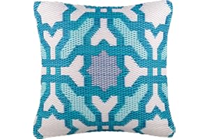 FAB HABITAT FAB HAB - Oreiller décoratif, intérieur/extérieur - Plastique recyclé - Seville - Multicolor Blue (51 cm x 51 cm)